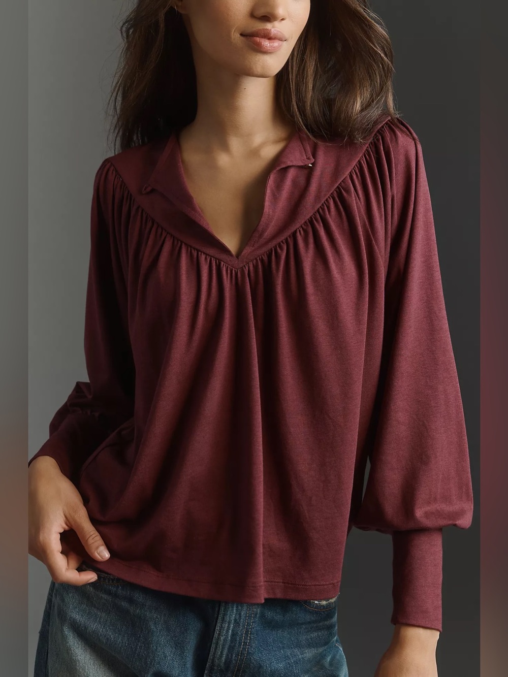 Anthropologie Nation LTD NWT Jeannie Keyhole Top in Port